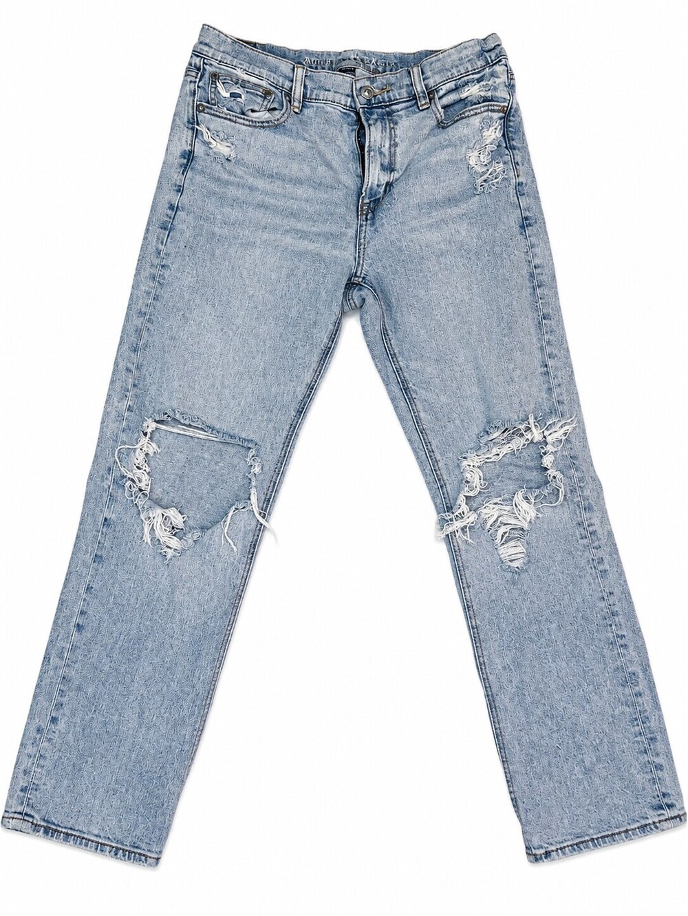 American Eagle Womenโs Size 6 Regular Distressed Light Wash Stretch Jeans